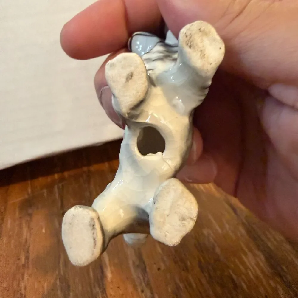 Vintage Cocker Spaniel Dog Figurine Gray Porcelain Ceramic 3